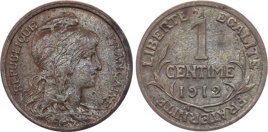 Pièce France 1 Centime Dupuis - 1912