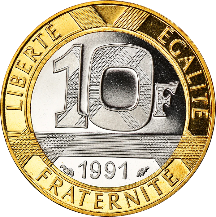 Pièce France 10 francs Génie de la Bastille - 1991 - BE