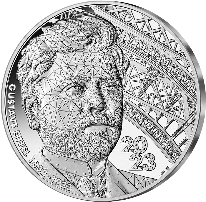 Pièce France 100 ans de Gustave Eiffel - 100 Euros Argent 2023
