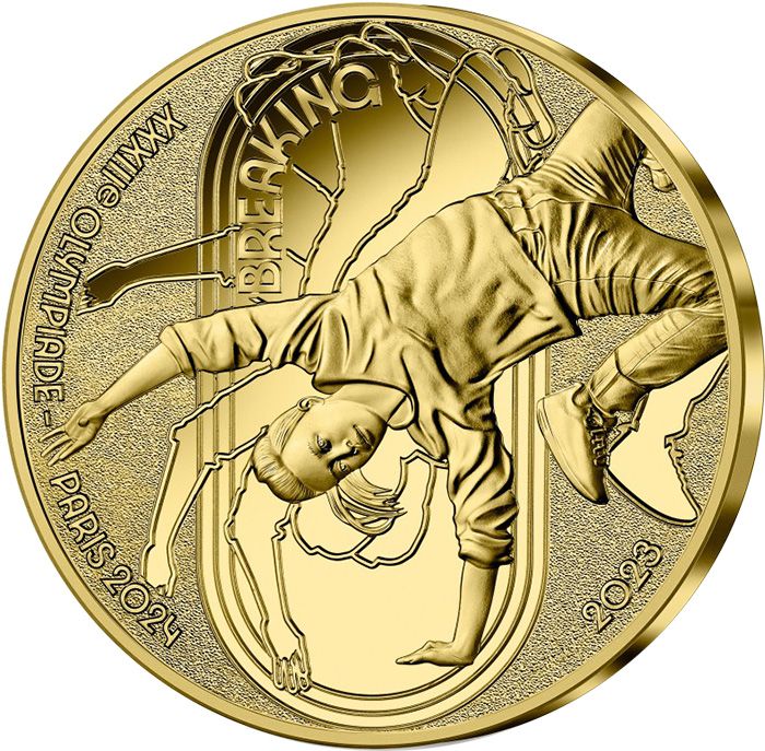 Pièce France - Monnaie de Paris Jeux Olympiques PARIS 2024 - 50 Euros OR BE FRANCE 2023 - Breaking - COLLECTION SPORT (9/15)