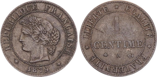 Pièce France 1 Centime Cérès - 1879 A Paris