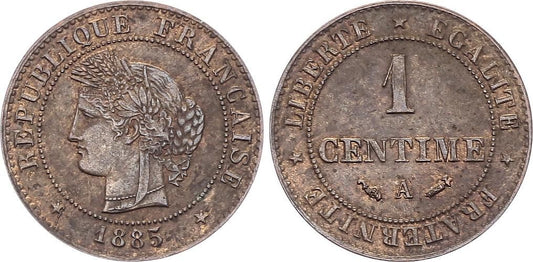 Pièce France 1 Centime Cérès - 1885 A Paris