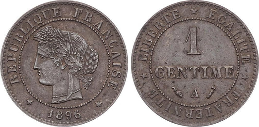 Pièce France 1 Centime Cérès - 1896 A Paris