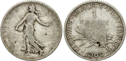 Pièce France 1 Franc Semeuse - 1900 - Argent