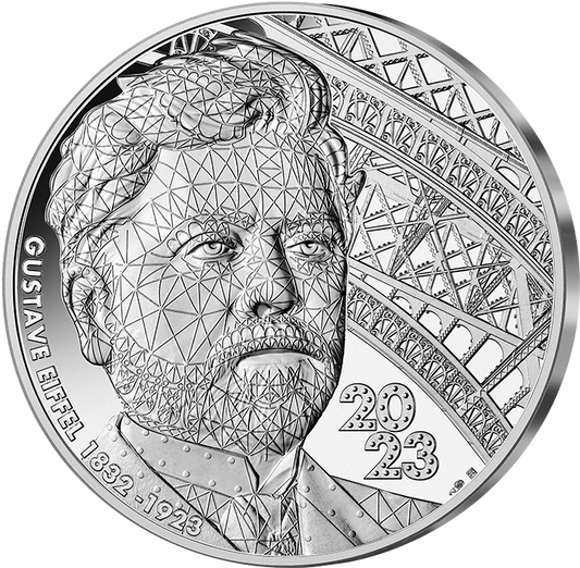 Pièce France 100 ans de Gustave Eiffel - 100 Euros Argent 2023