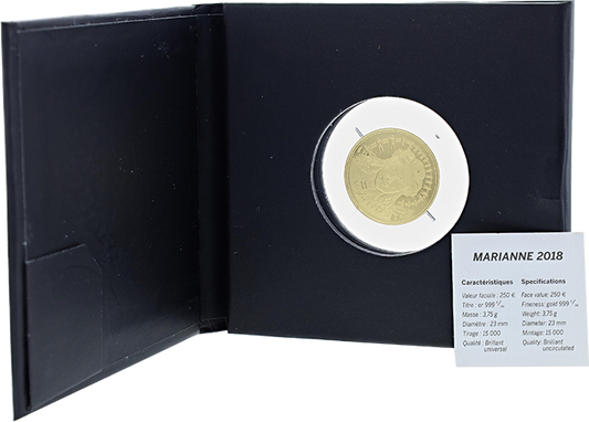 Pièce France 250 Euro Or - Marianne  Egalité - 2018  Neuf