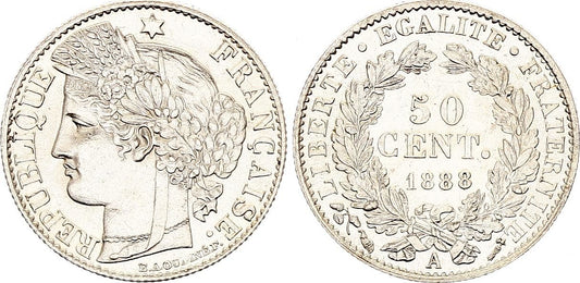 Pièce France 50 Centimes Ceres - IIIème République - 1888 A Paris