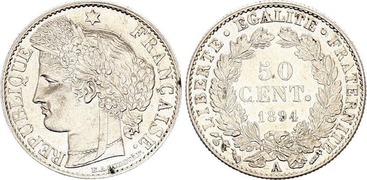 Pièce France 50 Centimes Ceres - IIIème République - 1894 A Paris