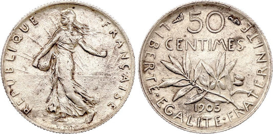 Pièce France 50 Centimes Semeuse - 1905