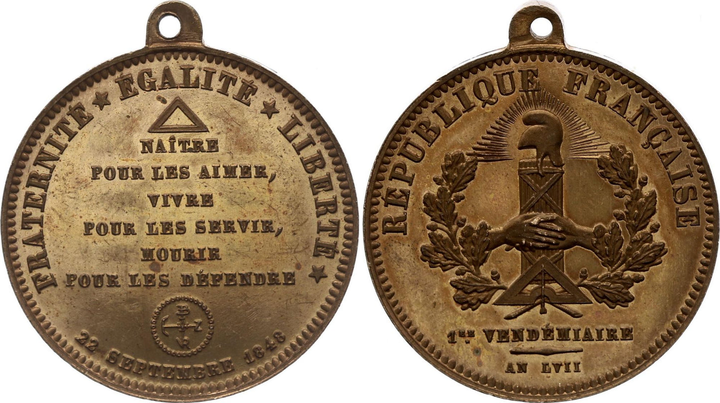 France Franc-maçonnerie - Nouvel an républicain - 1848